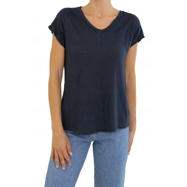 Maglia in lino con scollo a V